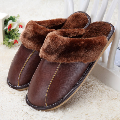 New leather unisex cotton slippers