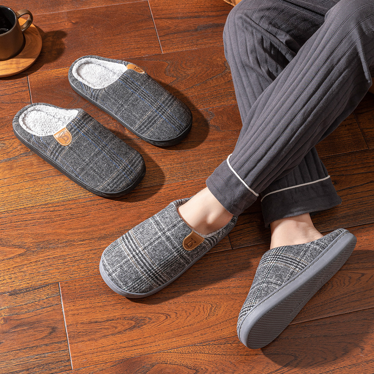 Cotton Slippers Men's Winter Indoor Home - Image 8