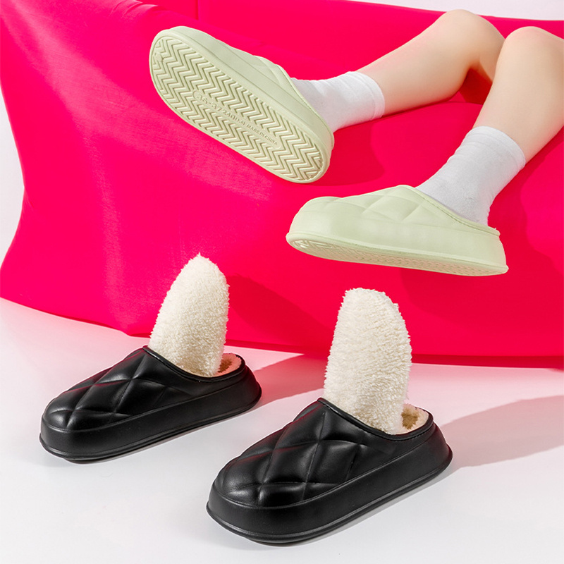 Women's Warm Plush Slippers House Confinement Shoes - Image 10