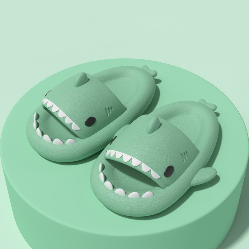 Adult's Slippers Indoor Outdoor Funny Shark Cartoon - Image 10