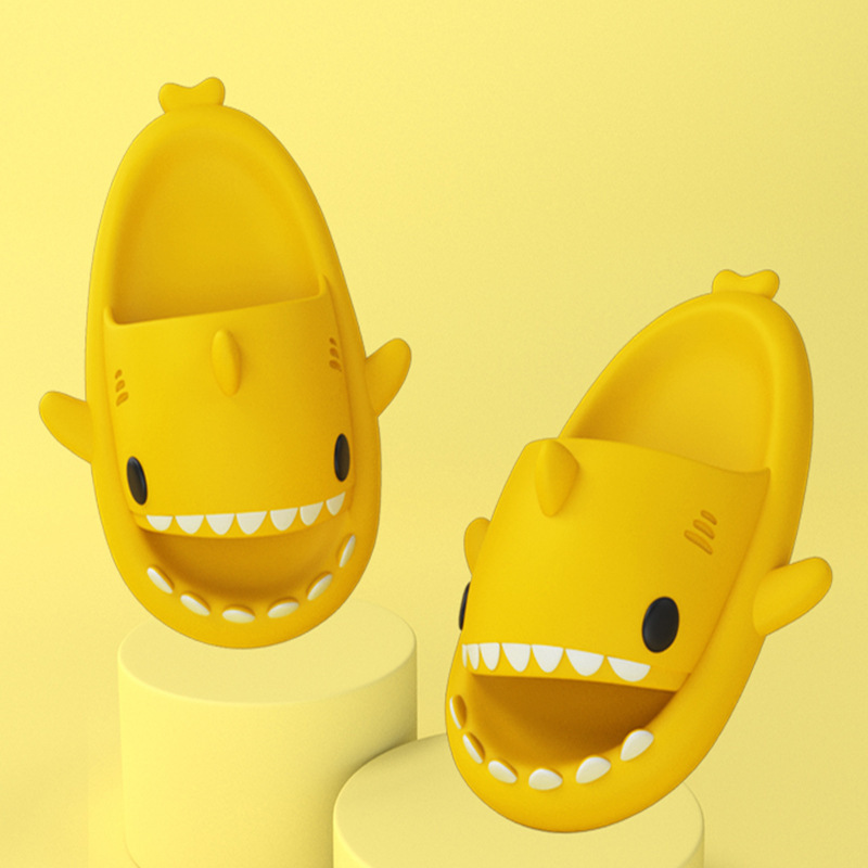 Adult's Slippers Indoor Outdoor Funny Shark Cartoon - Image 7
