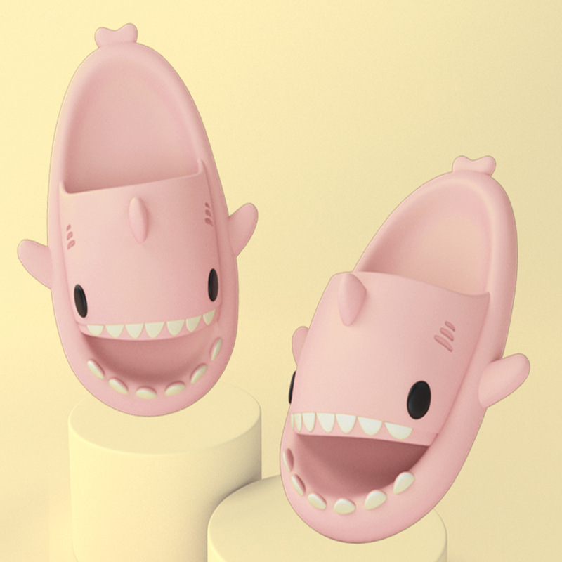 Adult's Slippers Indoor Outdoor Funny Shark Cartoon - Image 4