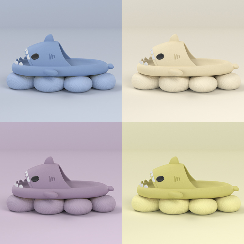 Adult's Slippers Indoor Outdoor Funny Shark Cartoon - Image 9