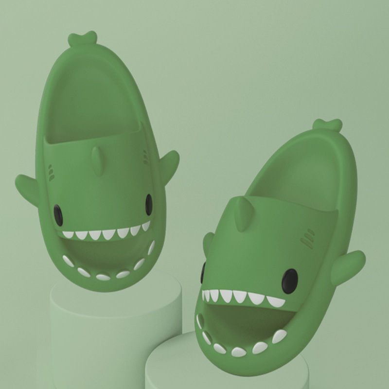 Adult's Slippers Indoor Outdoor Funny Shark Cartoon - Image 5